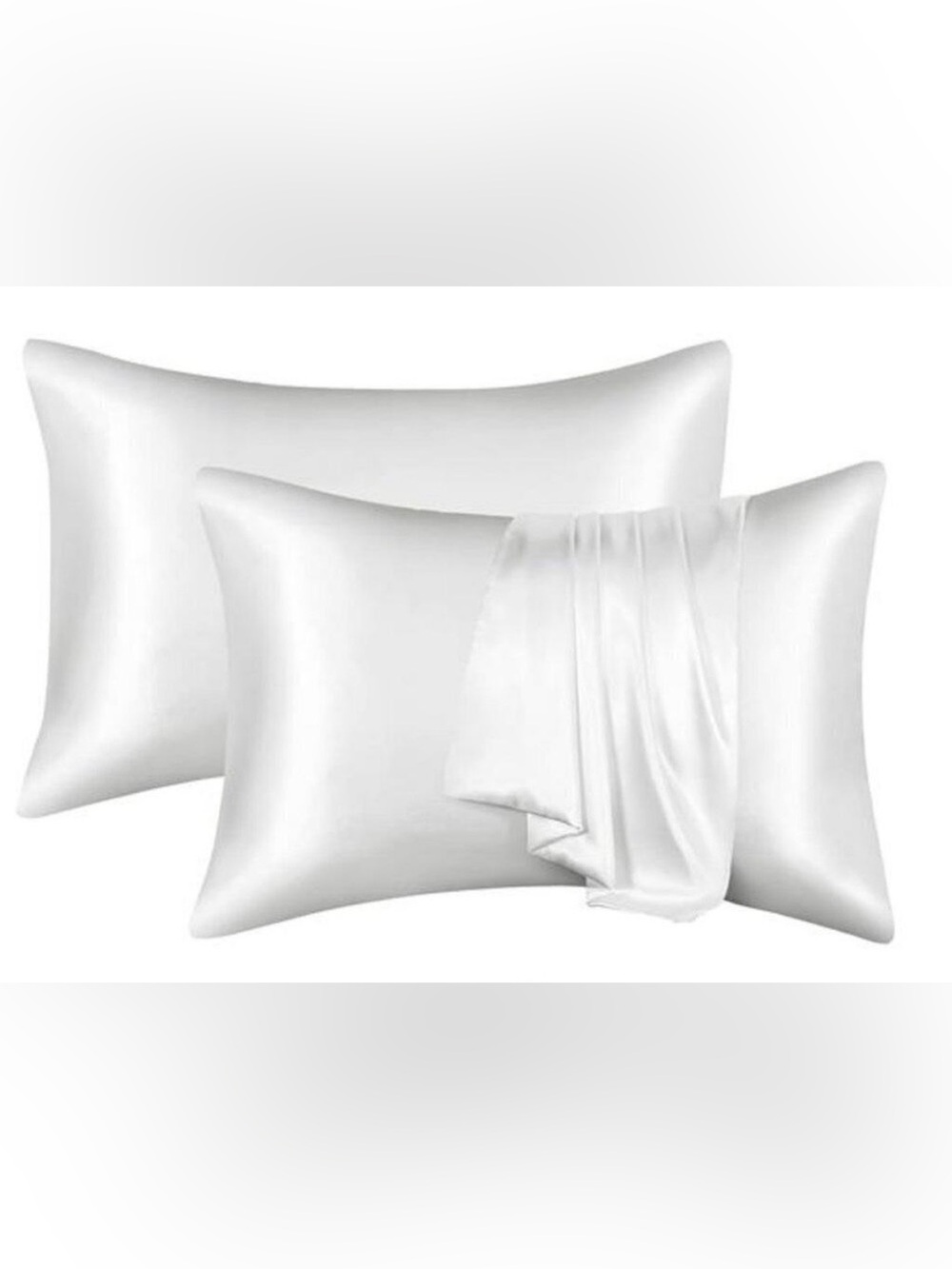 2 set Satin Pillowcase for Hair and Skin, Silk King Size , Silky (20x36…